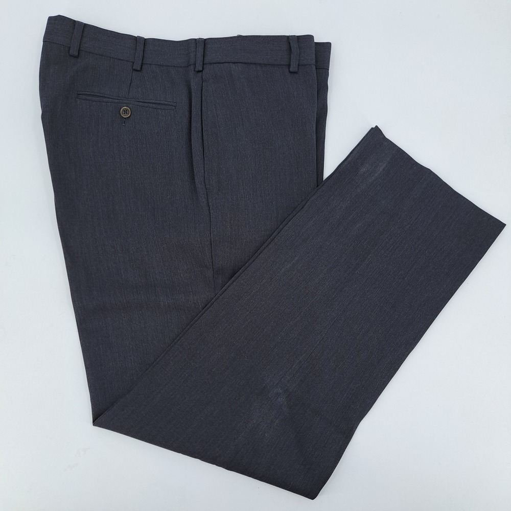 Brooks Brothers Madison Dress Pants Mens 37x32 Wool Charcoal Gray Flat Front - Picture 1 of 12